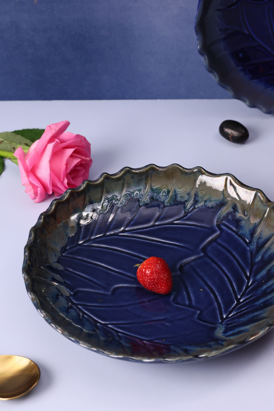 Royal Blue Round Engraved Platter