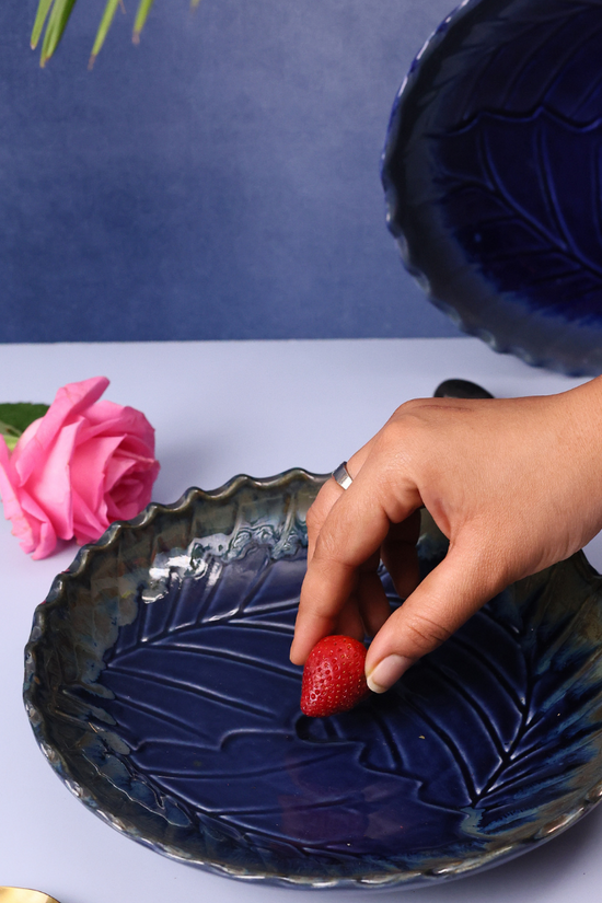 Royal Blue Round Engraved Platter