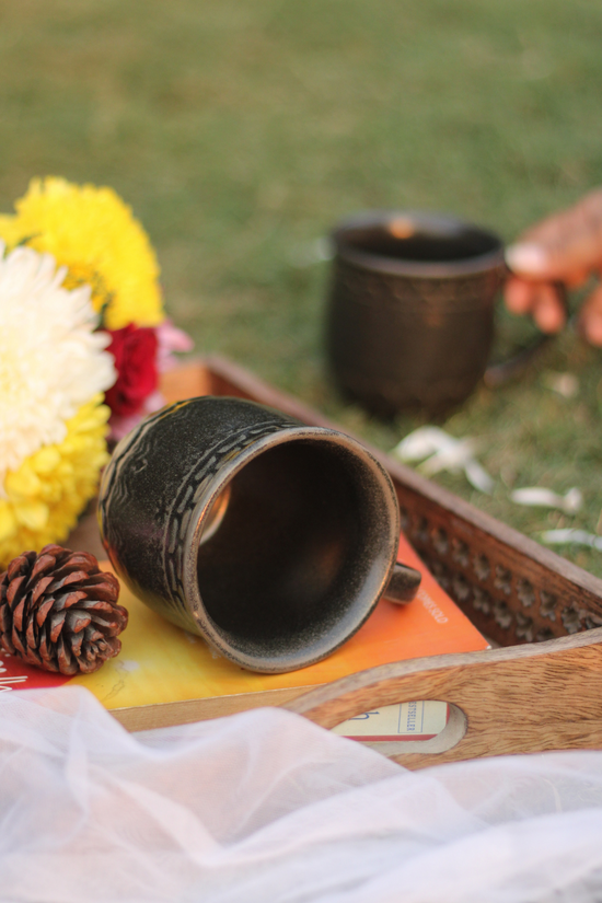Black handmade coffee mug 
