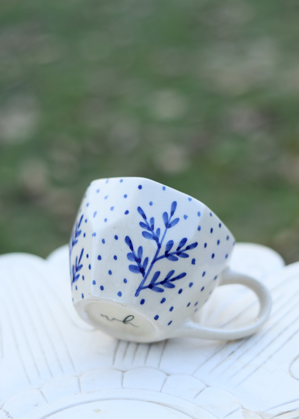 Blue Fall Leaf Mug