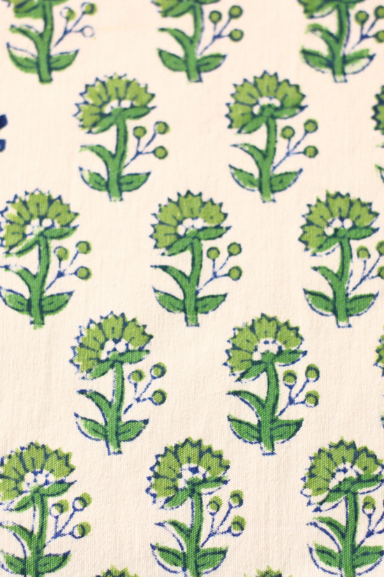 Closeup shot of block printed table mat