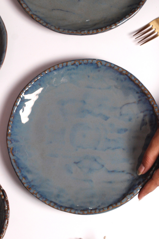 Grey stoneware dinner plates 