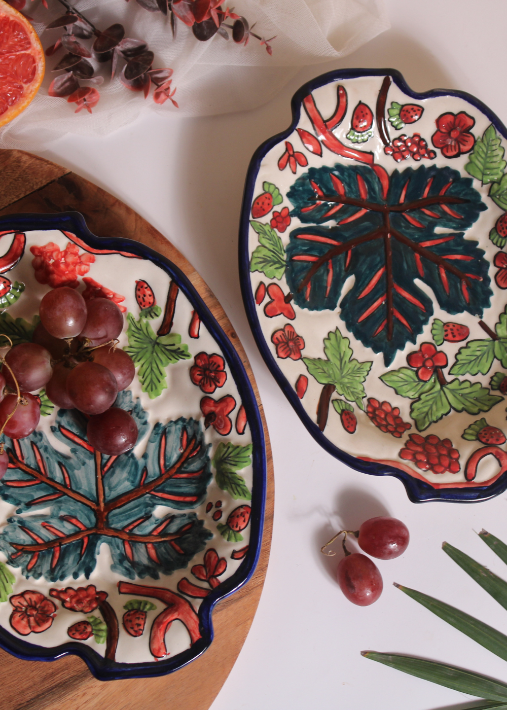 Handmade ceramic christmas platter