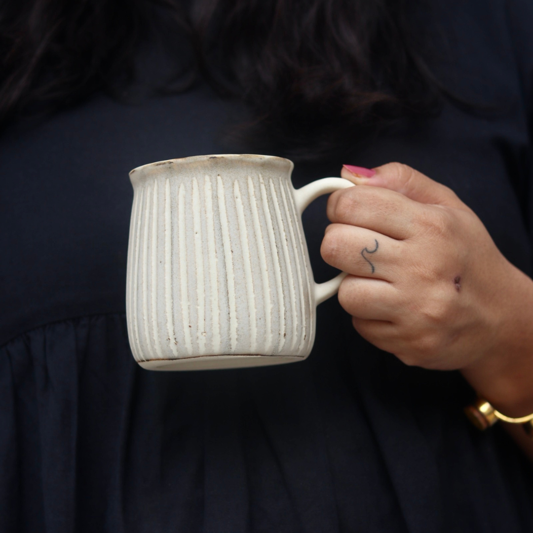 Serene White Coffee Mug In Hand 