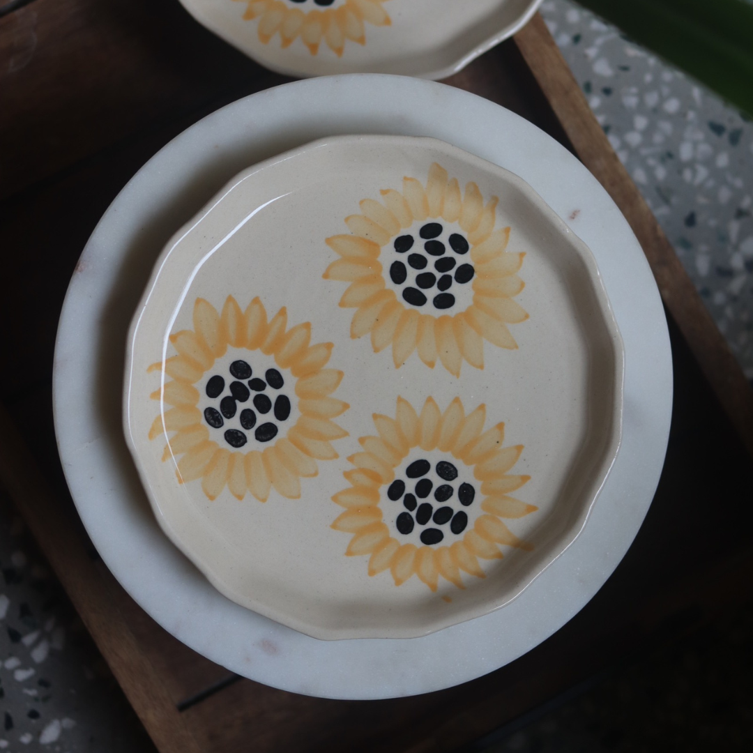 Ceramic Sunflower Plate