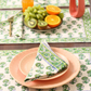 Green Floral Block Print Table Mat & Napkin