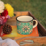 Teal Daisy Coffee Mugs