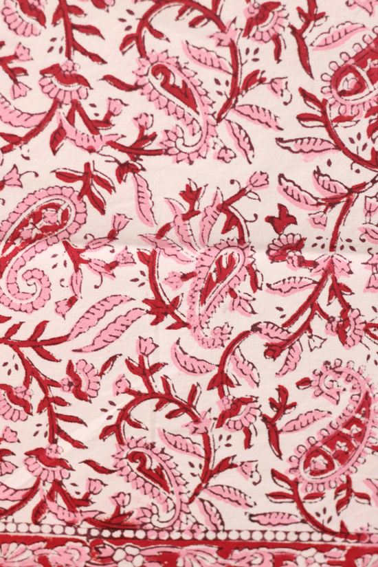 Block Print Table Runner Closeup Shot