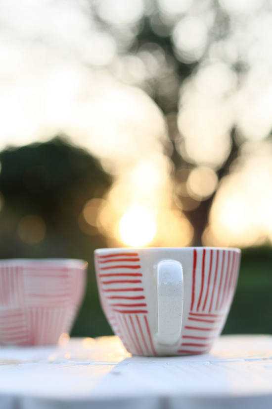 Ceramic red all lines mug