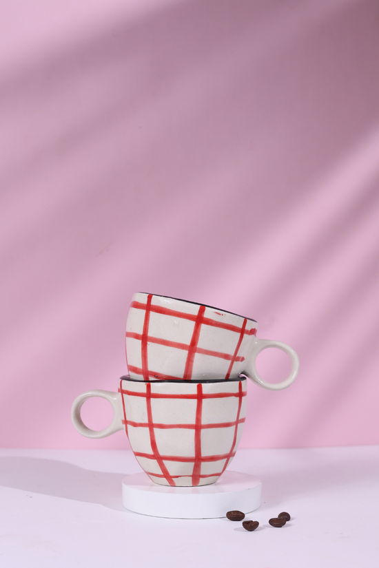 Red Checks Mug