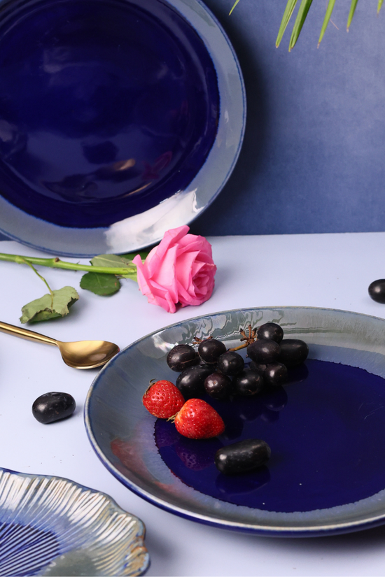 Ceramic royal blue dinner plate 