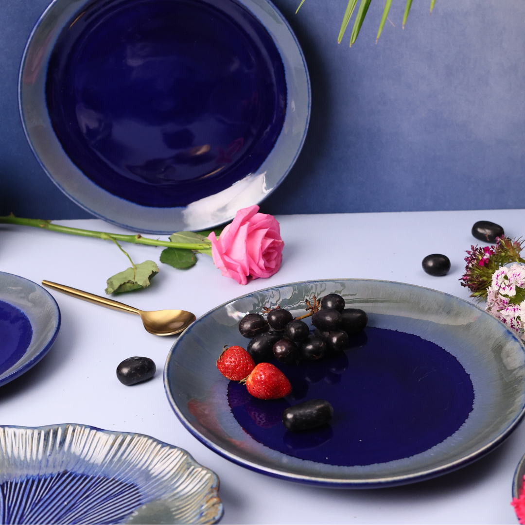 Blue Dinner Plates in India - Main Image