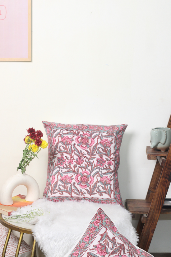 Pink Floral Cushion Cover - Set of two