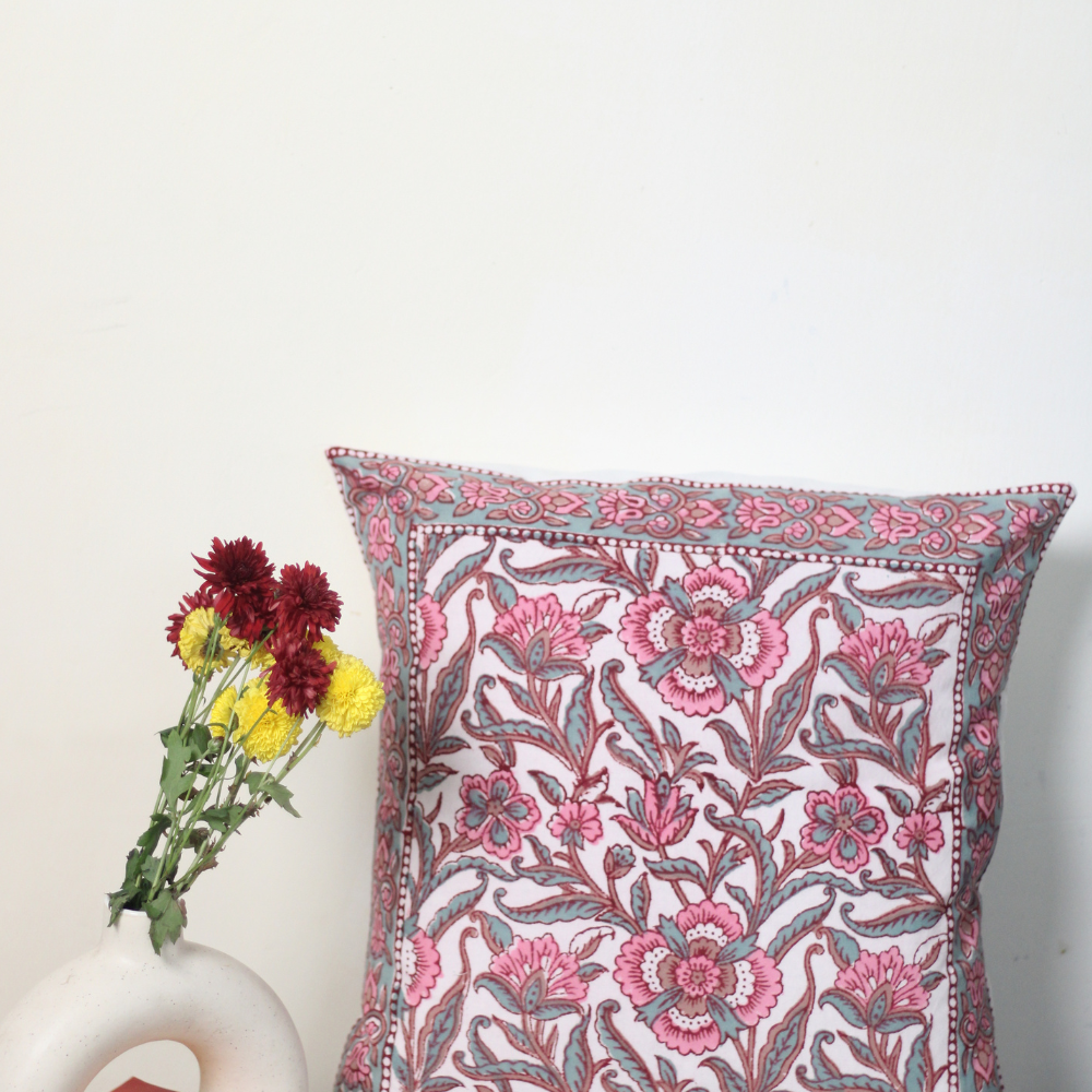 Pink floral cushions 
