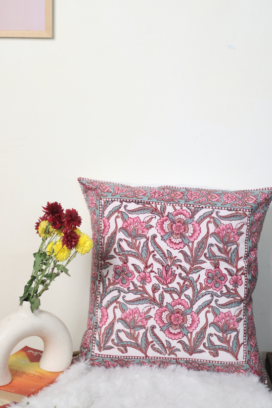 Pink floral cushions 