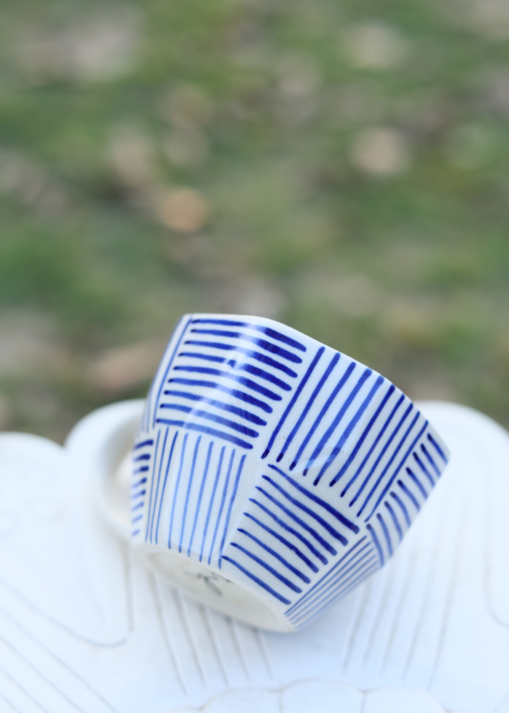 Blue all lines coffee mug ceramic