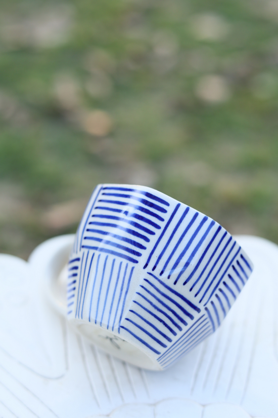 Blue all lines coffee mug ceramic