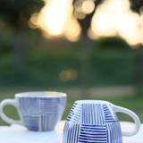 Two coffee mugs in different position