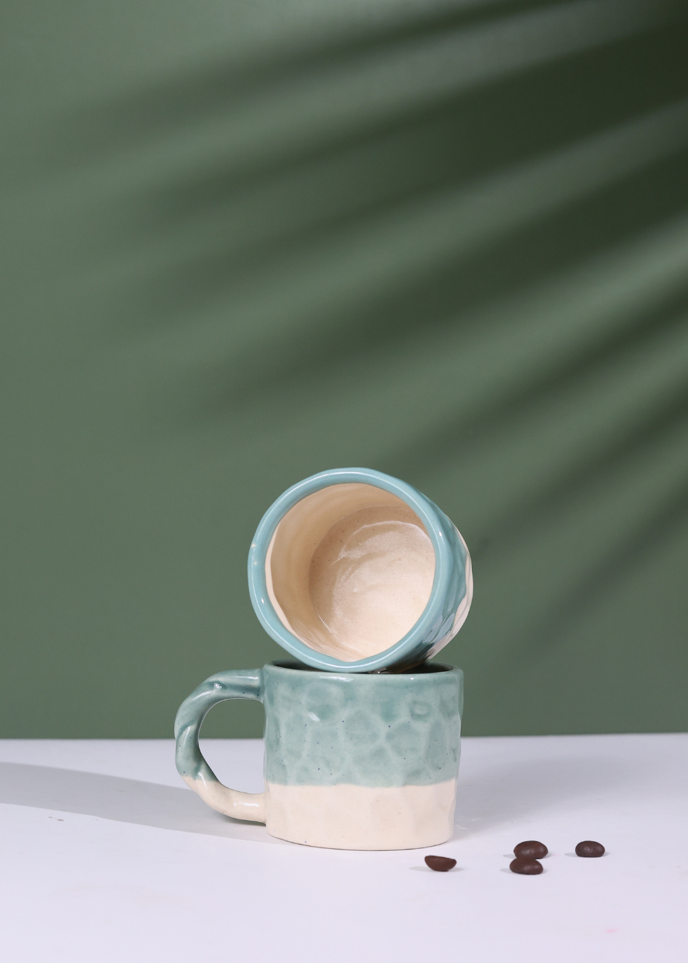 Teal Handmoulded Mug