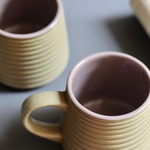 Two drinkware coffee mugs handmade ceramic 
