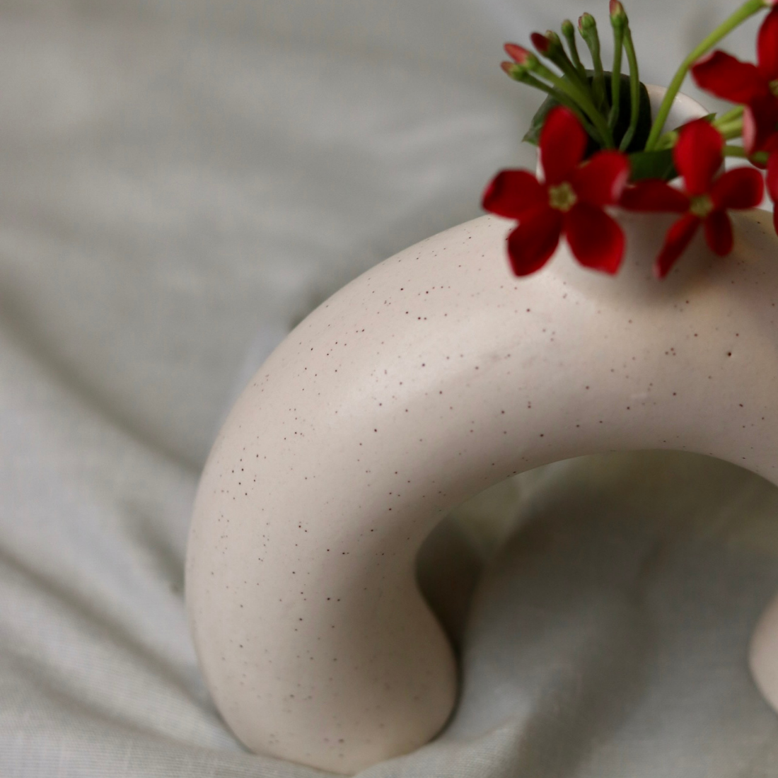 Ceramic half donut vase