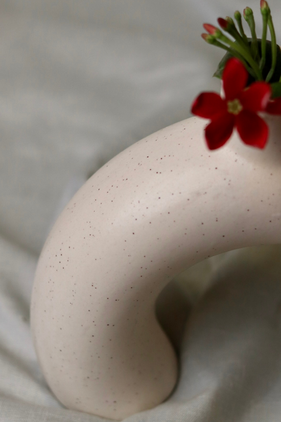 Ceramic half donut vase