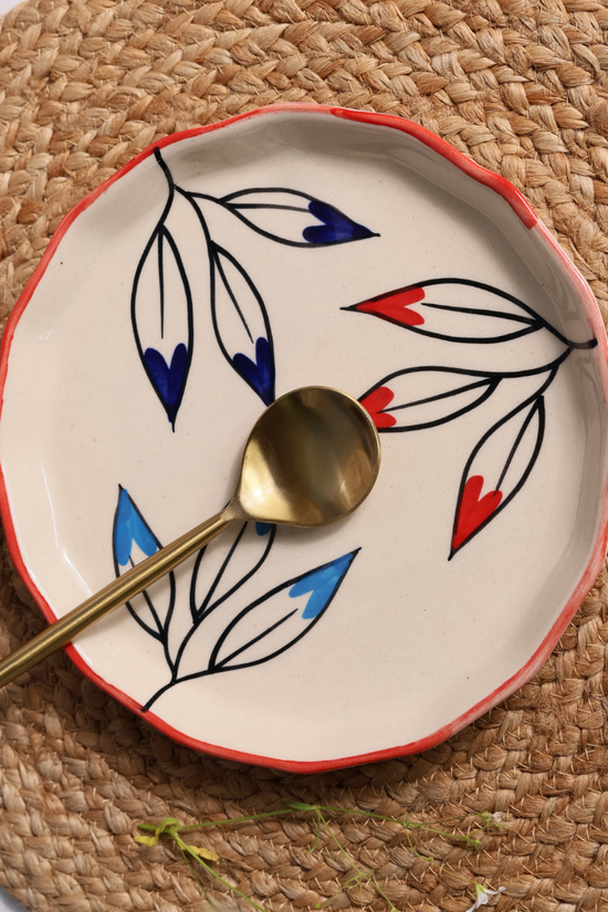 Handmade ceramic petals plate 