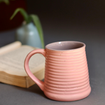 Pink & grey tall coffee mug 