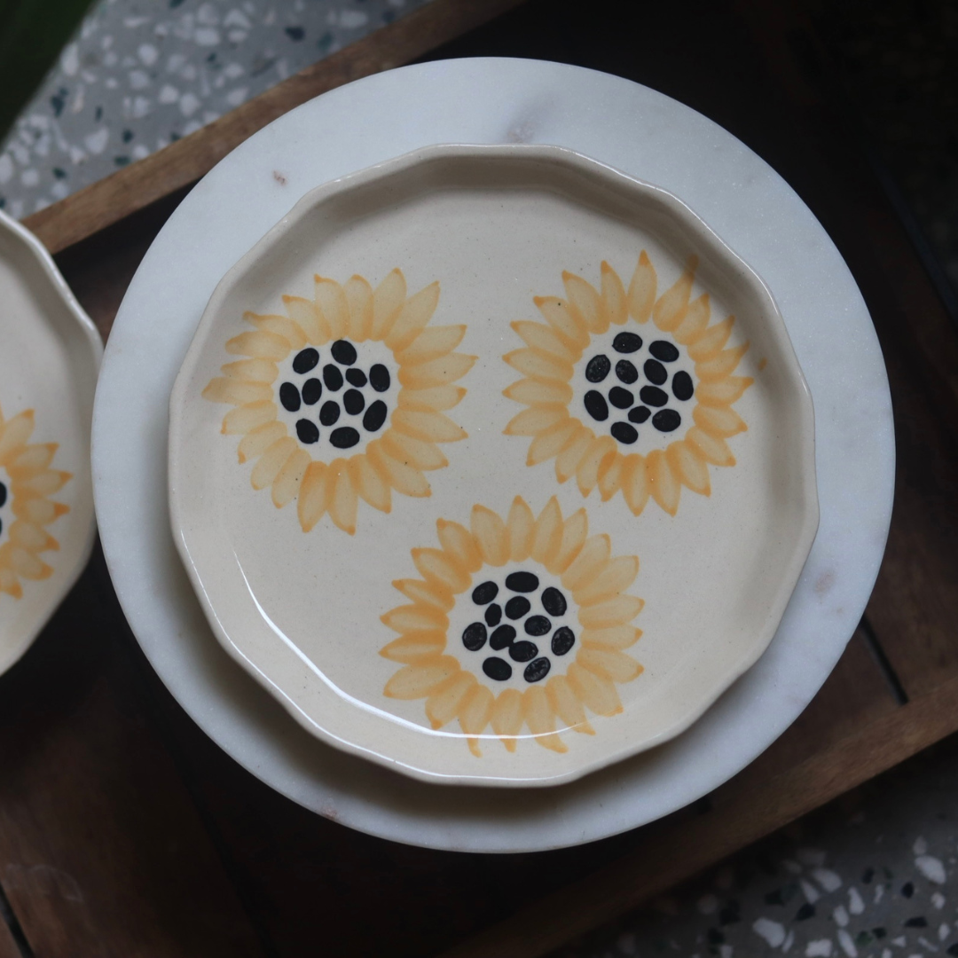 Sunflower Plate Handmade Ceramic