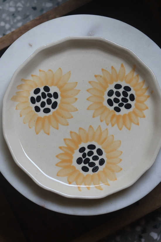 Sunflower Plate Handmade Ceramic