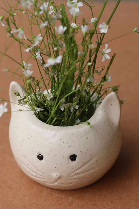 Kitty planter handmade ceramic 