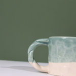 White & Green Coffee Mugs
