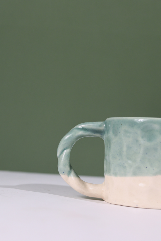 White & Green Coffee Mugs