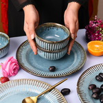 Handmade Ceramic Teal Spiky Bowls