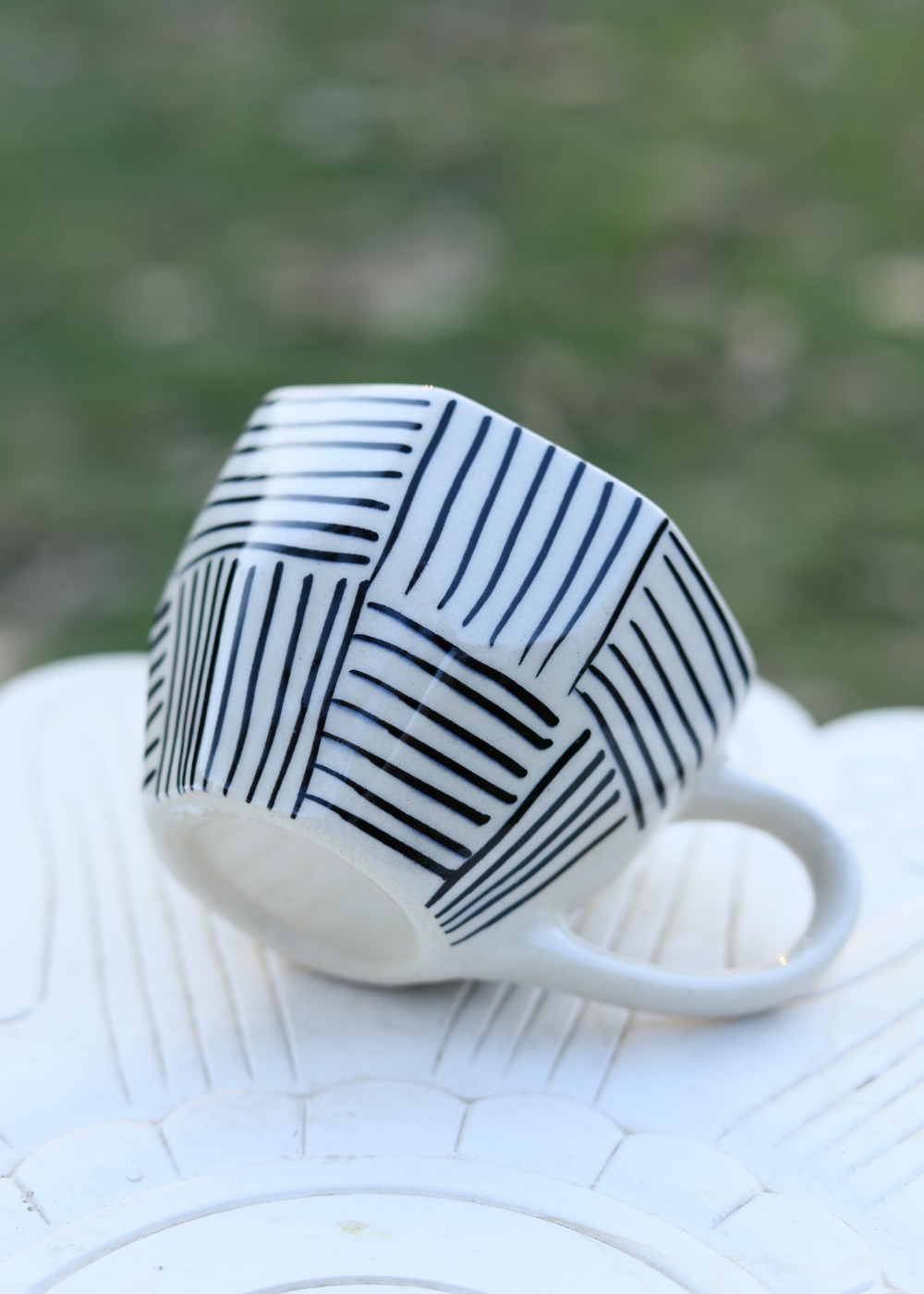 Black All Lines Mug
