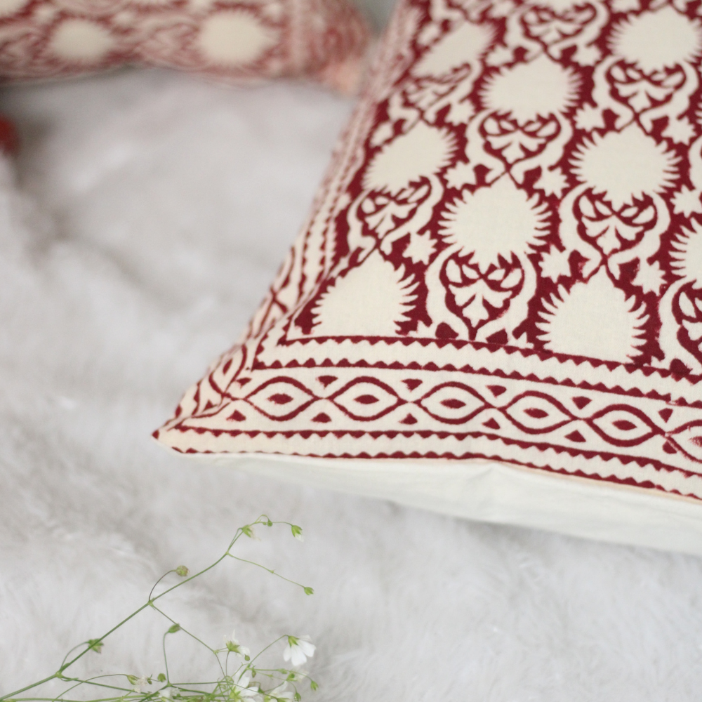 Handmade cotton cushion cover 