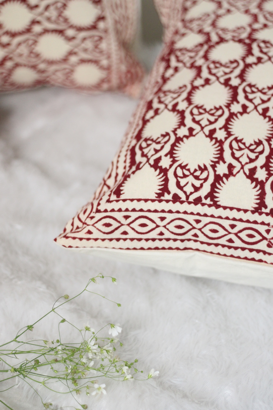Handmade cotton cushion cover 