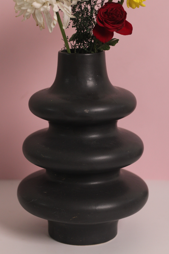 Black handmade vase 