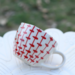 Ceramic red crosses coffee mug 