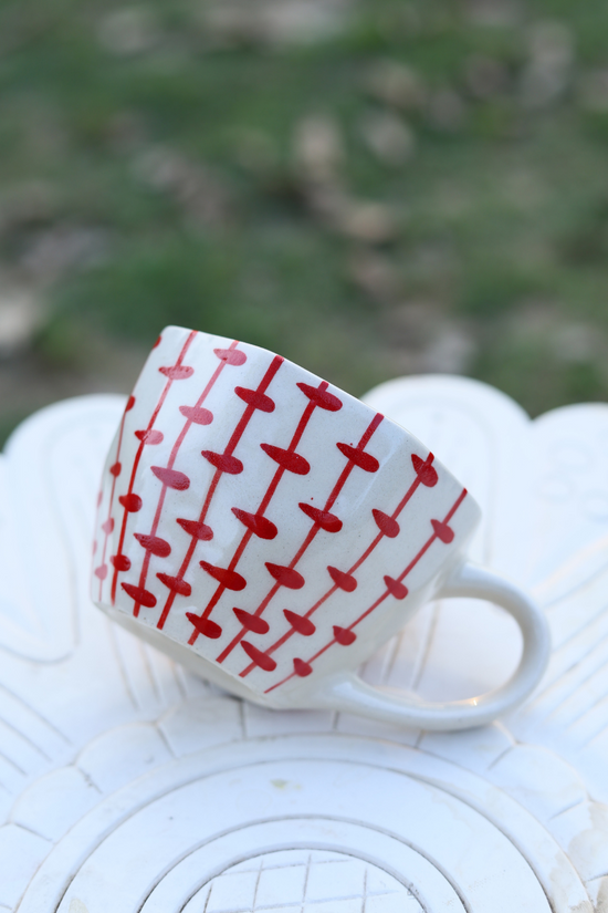 Ceramic red crosses coffee mug 