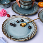 Handmade ceramic dinner plate & bowls 