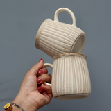 Handmade ceramic white coffee mugs 