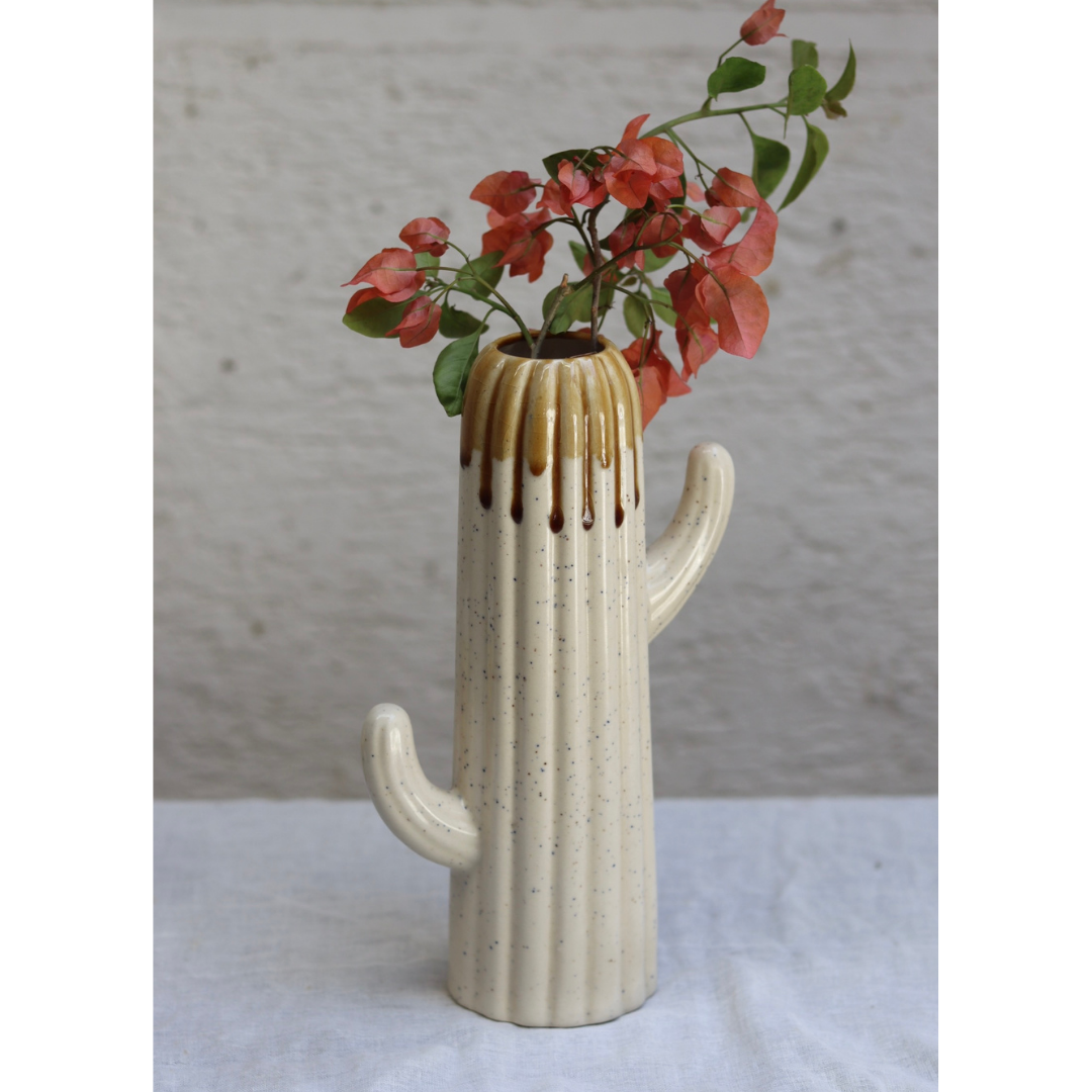 Big White Cactus Vase