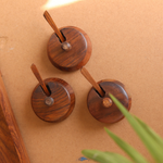 Wood Achaar Jar Set With Lid & Spoon