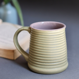 Army green and grey coffee mugs handmade ceramic  