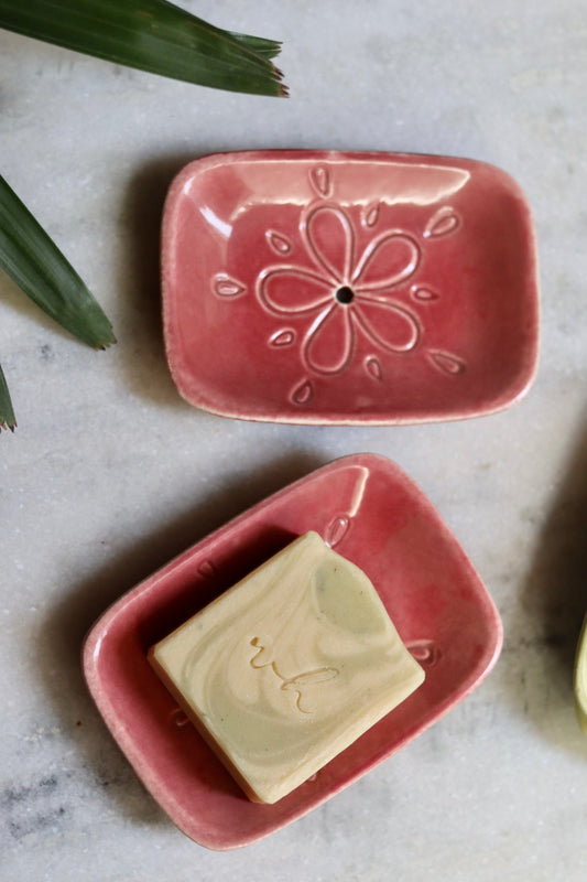 Pink Flower Soap Dish
