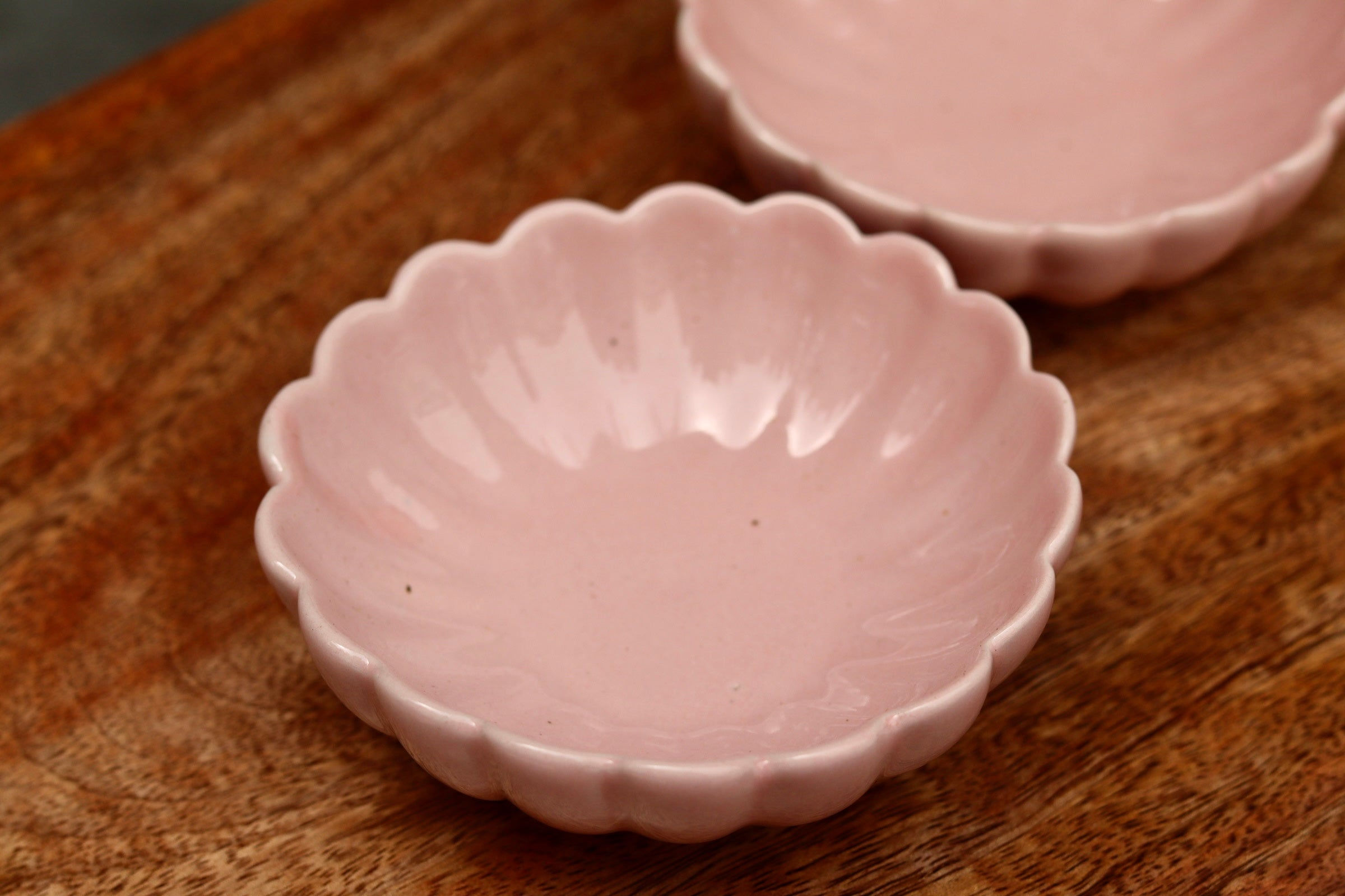 Pink flower ice cream bowls 