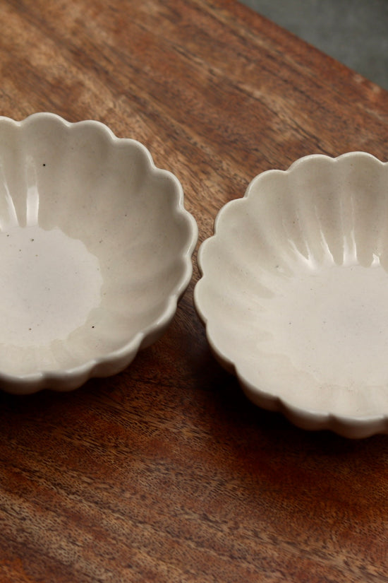 White Flower Ice Cream Bowls