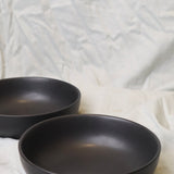 Two handmade black curry bowl