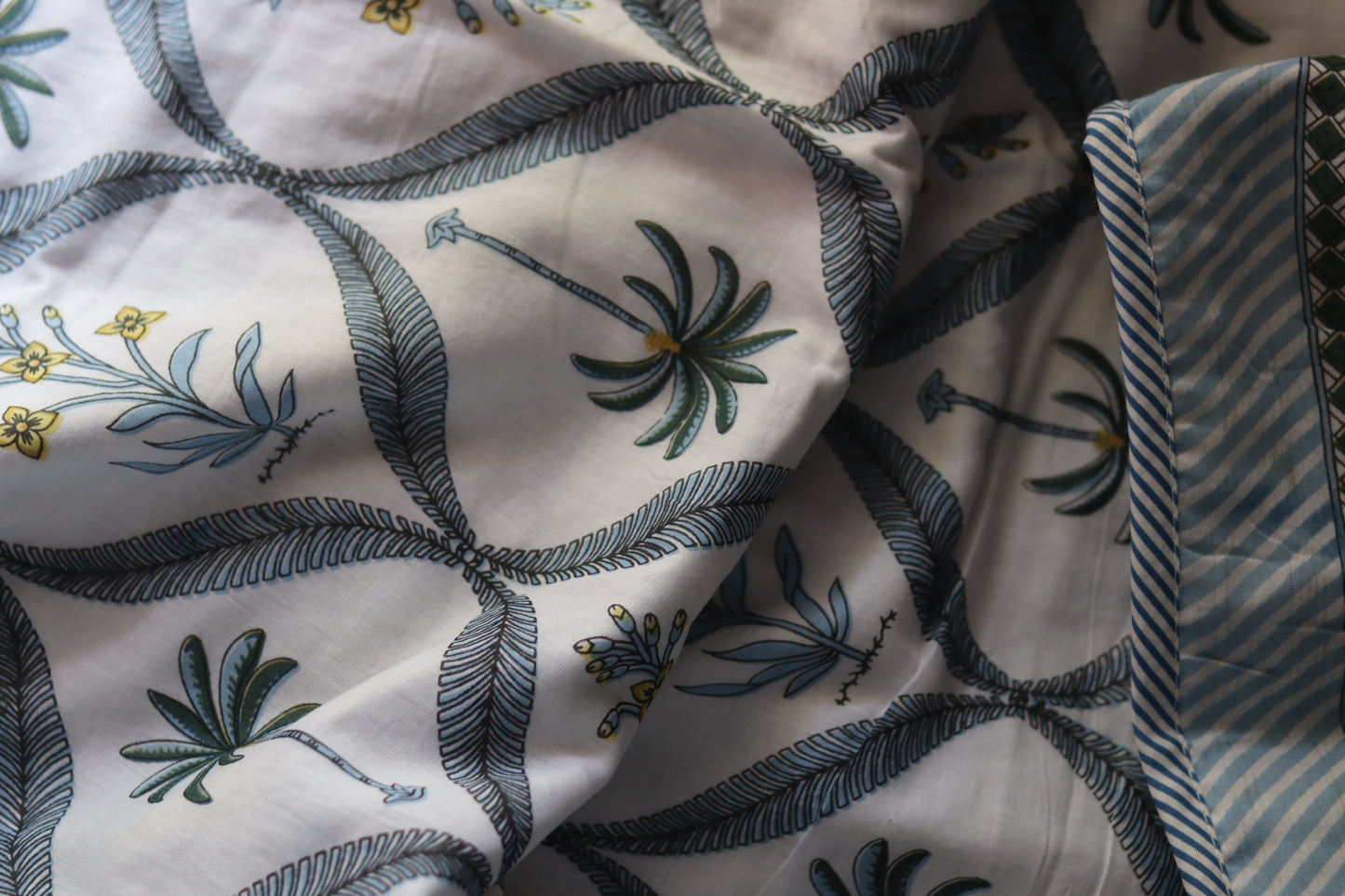 Blue Floral Reversable Dohar
